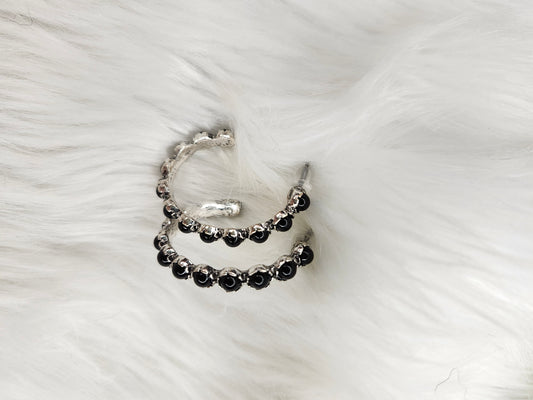 Black half hoop earrings