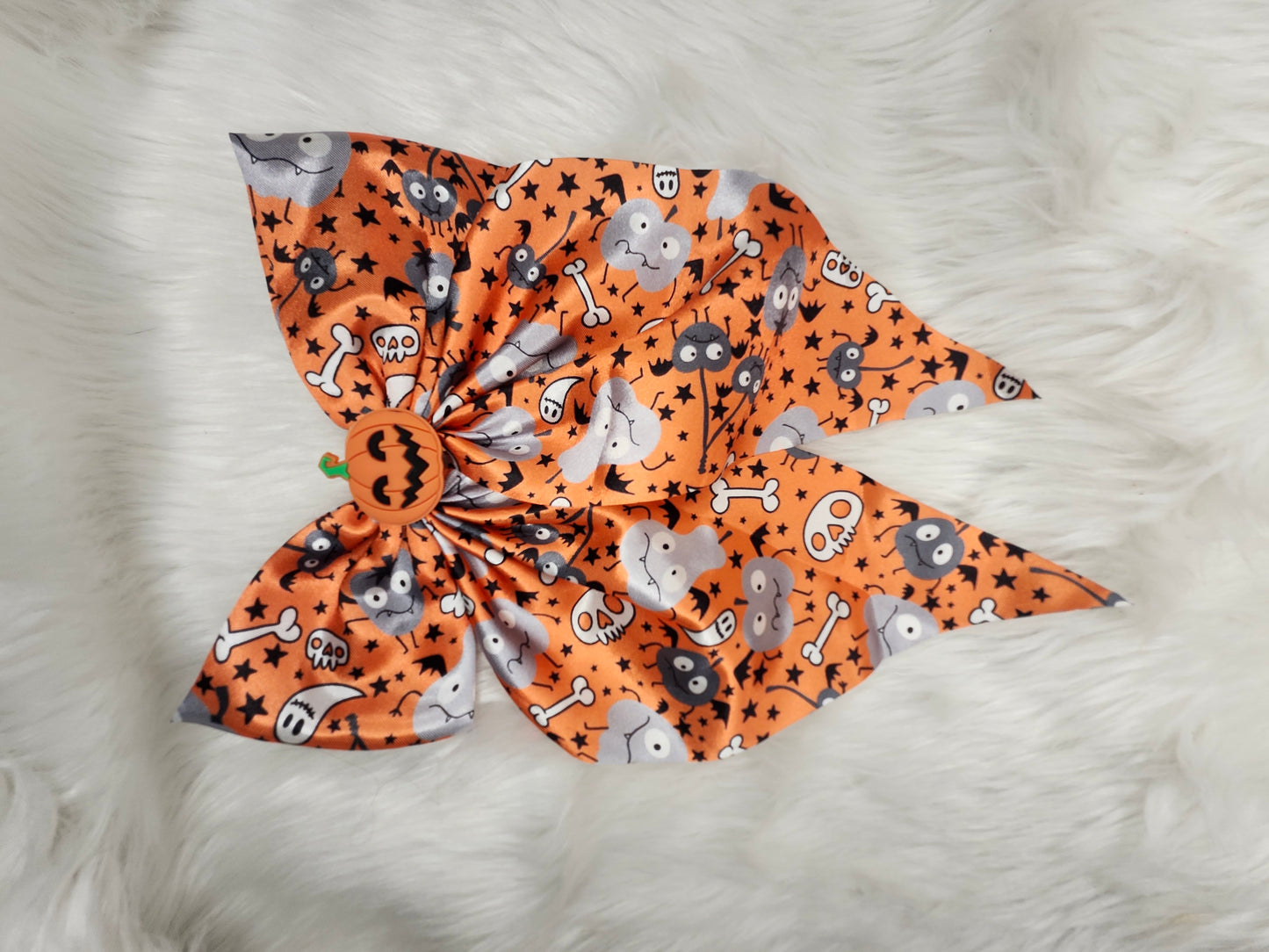 Orange halloween bow