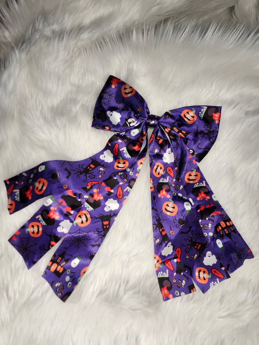 Purple halloween bow