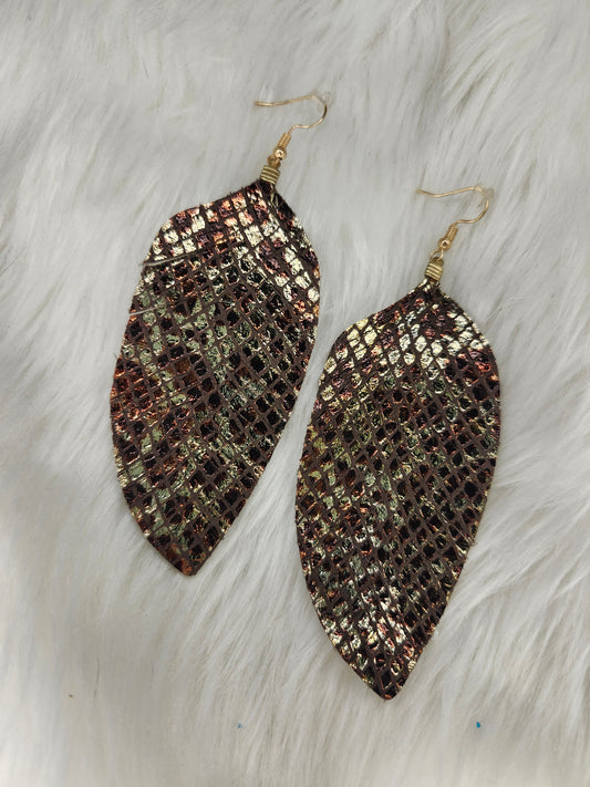 Gold snakeskin earrings