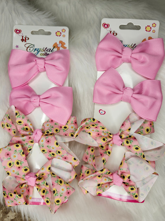 Light pink 4 pack Piggy bows