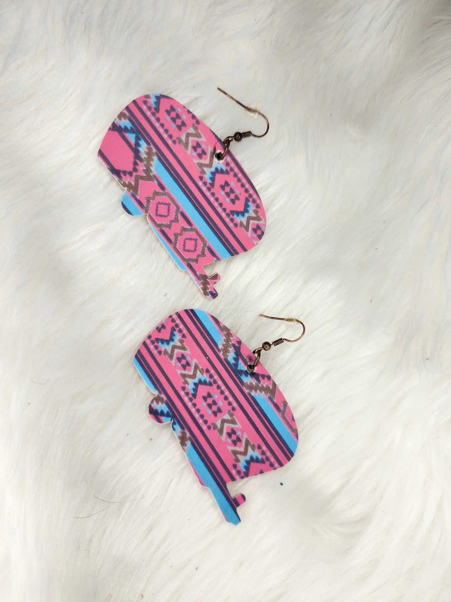 Pink camper earrings