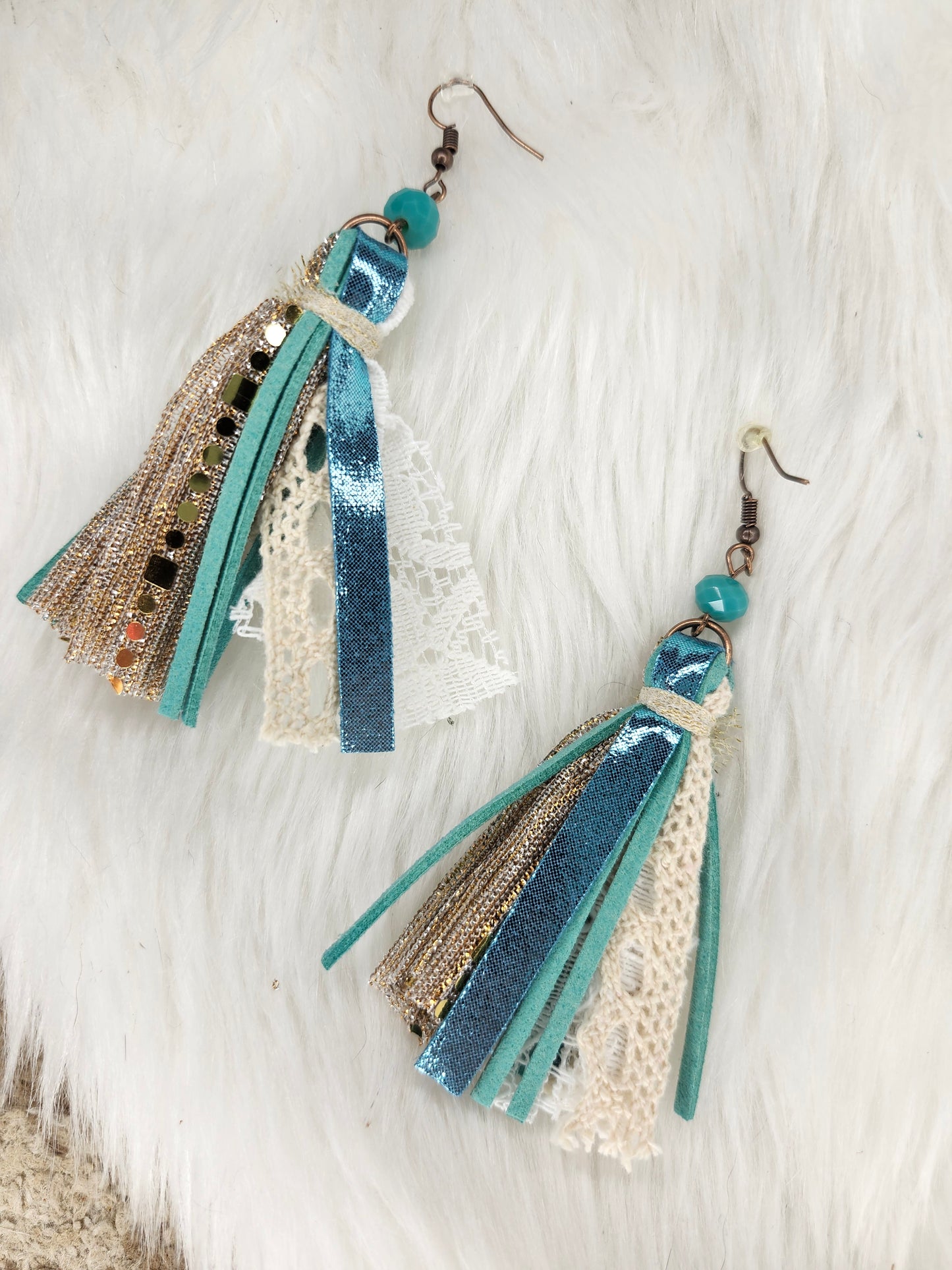 Fringe turquoise earrings