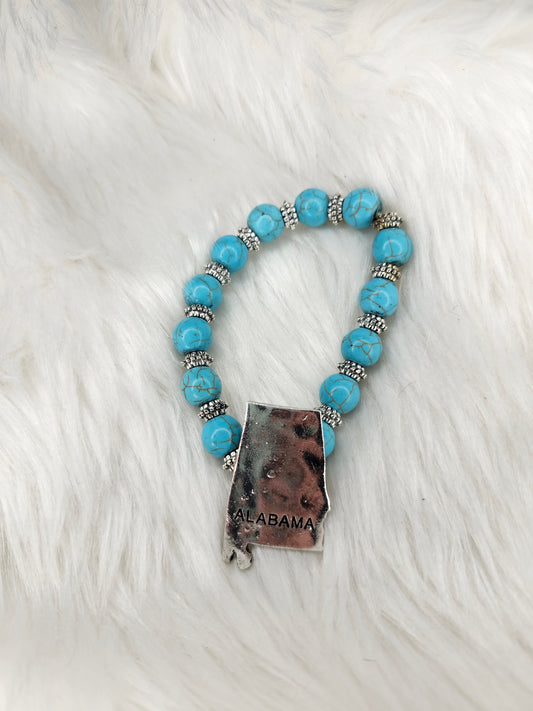 Alabama turquoise bead bracelet