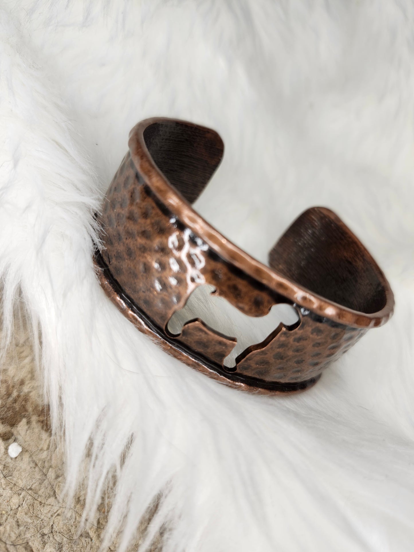 Bronze goat cuff bracelet