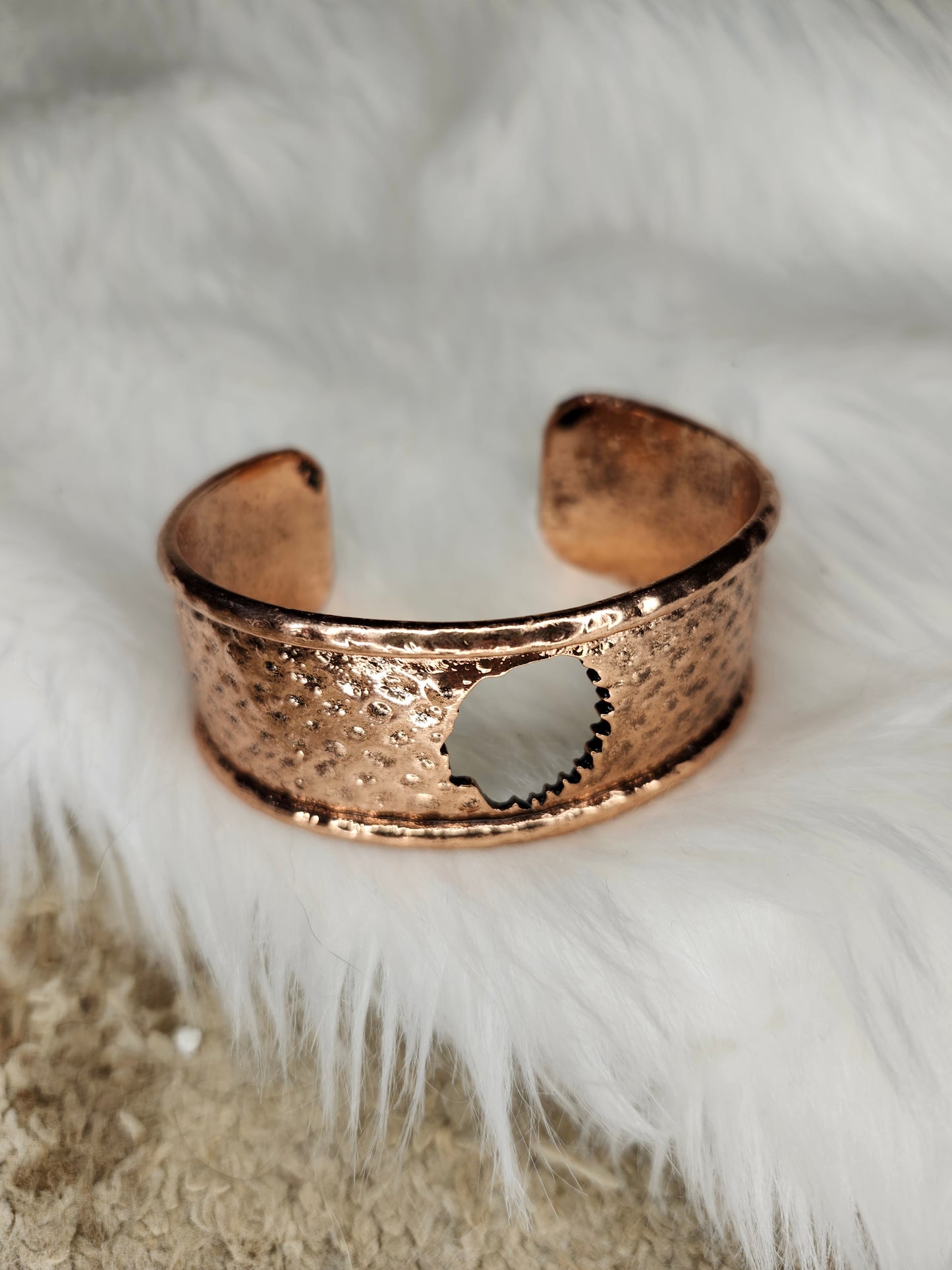 Bronze Indian headdress cuff bracelet