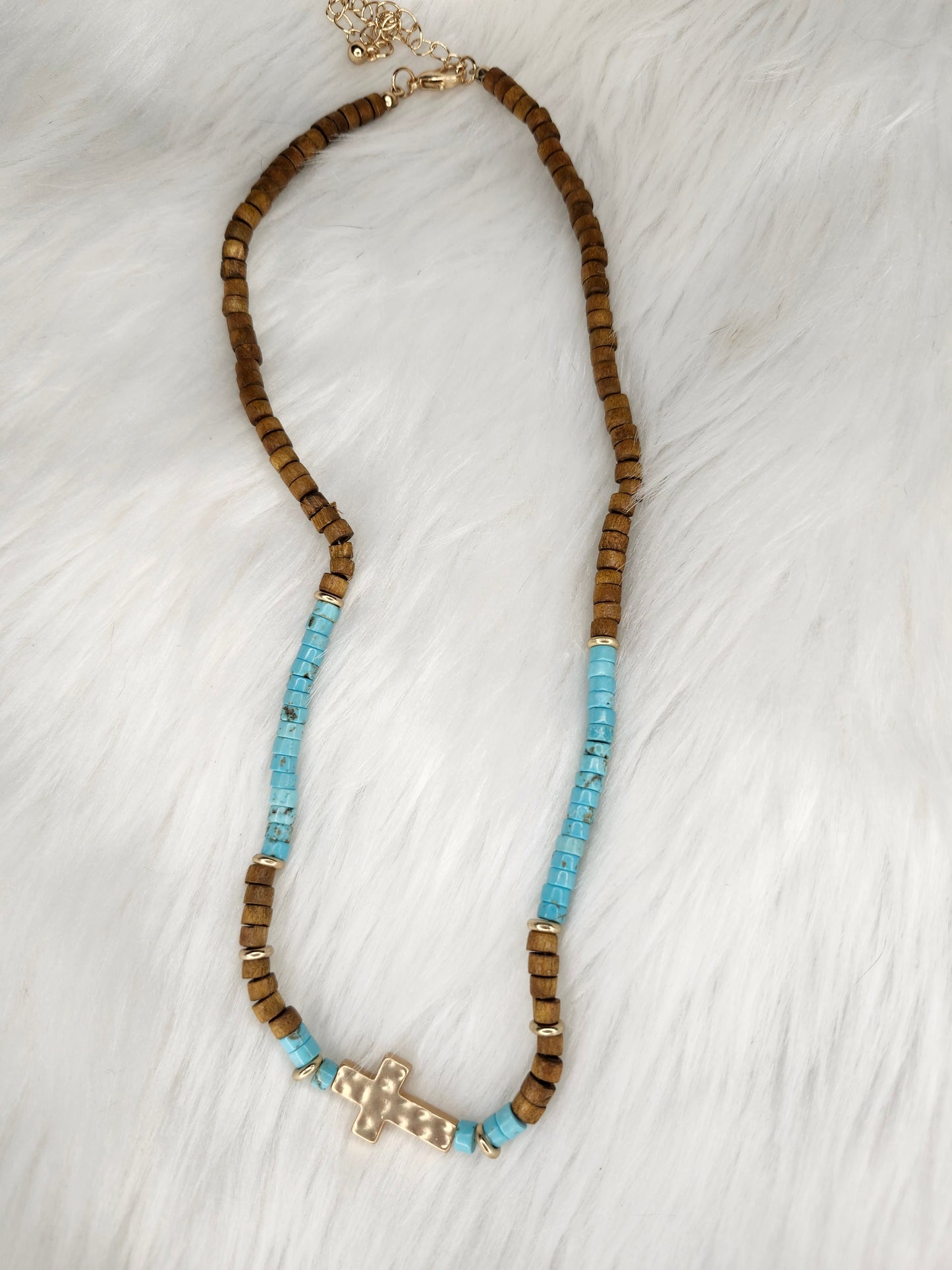 Turquoise cross necklace