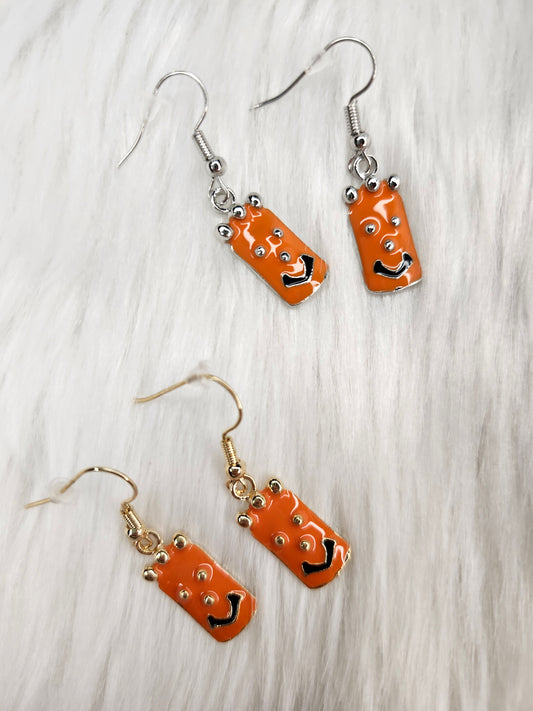 Pumpkin face earrings