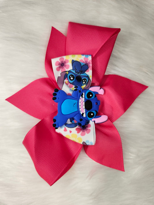 Stitch hot pink 2 bow