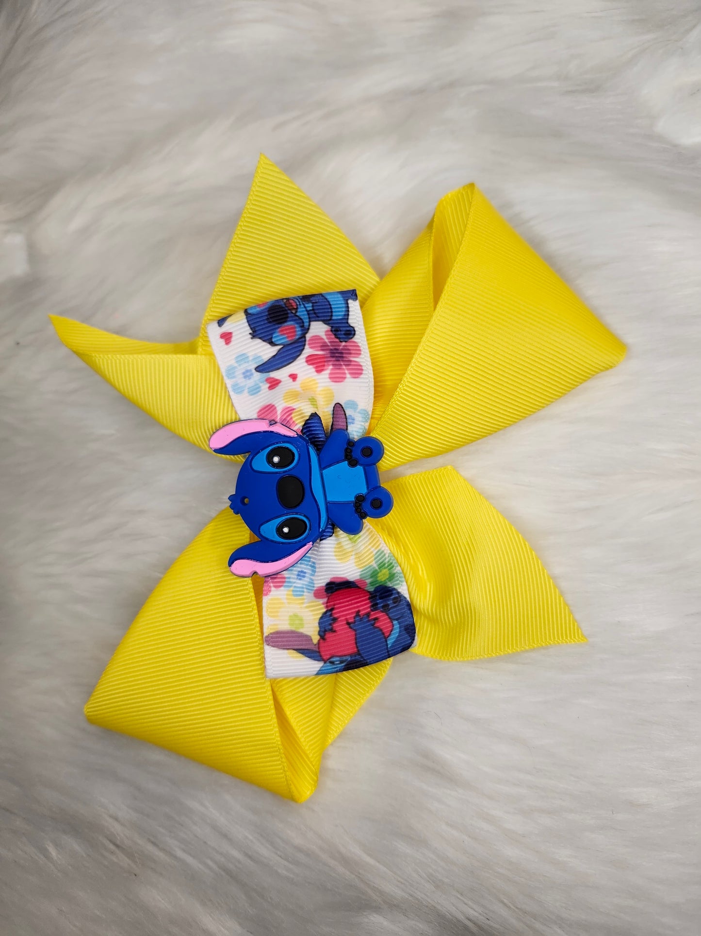 Stitch yellow bow