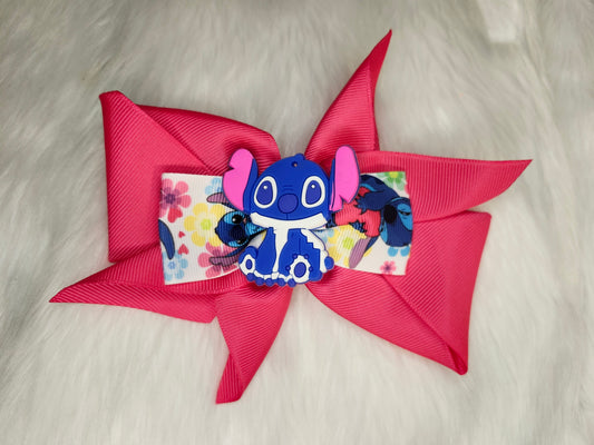 Stitch hot pink bow