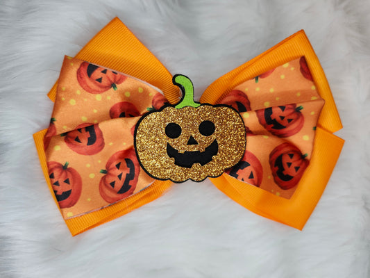 Orange pumpkin bow