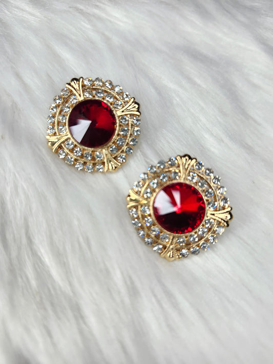 Red diamond earrings