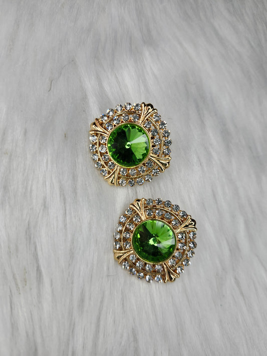 Green diamond earrings