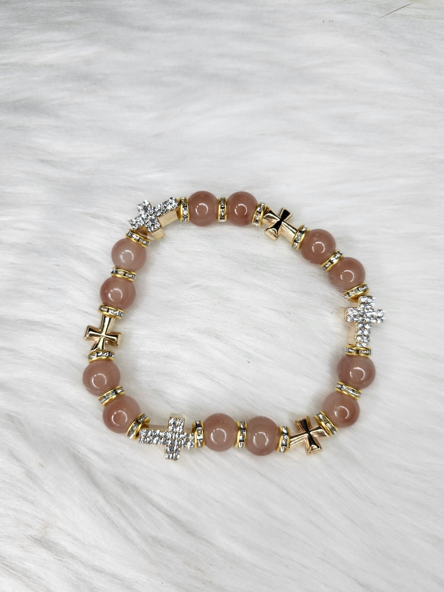 Light brown cross bracelet