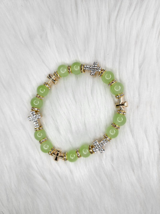 Green cross bracelet