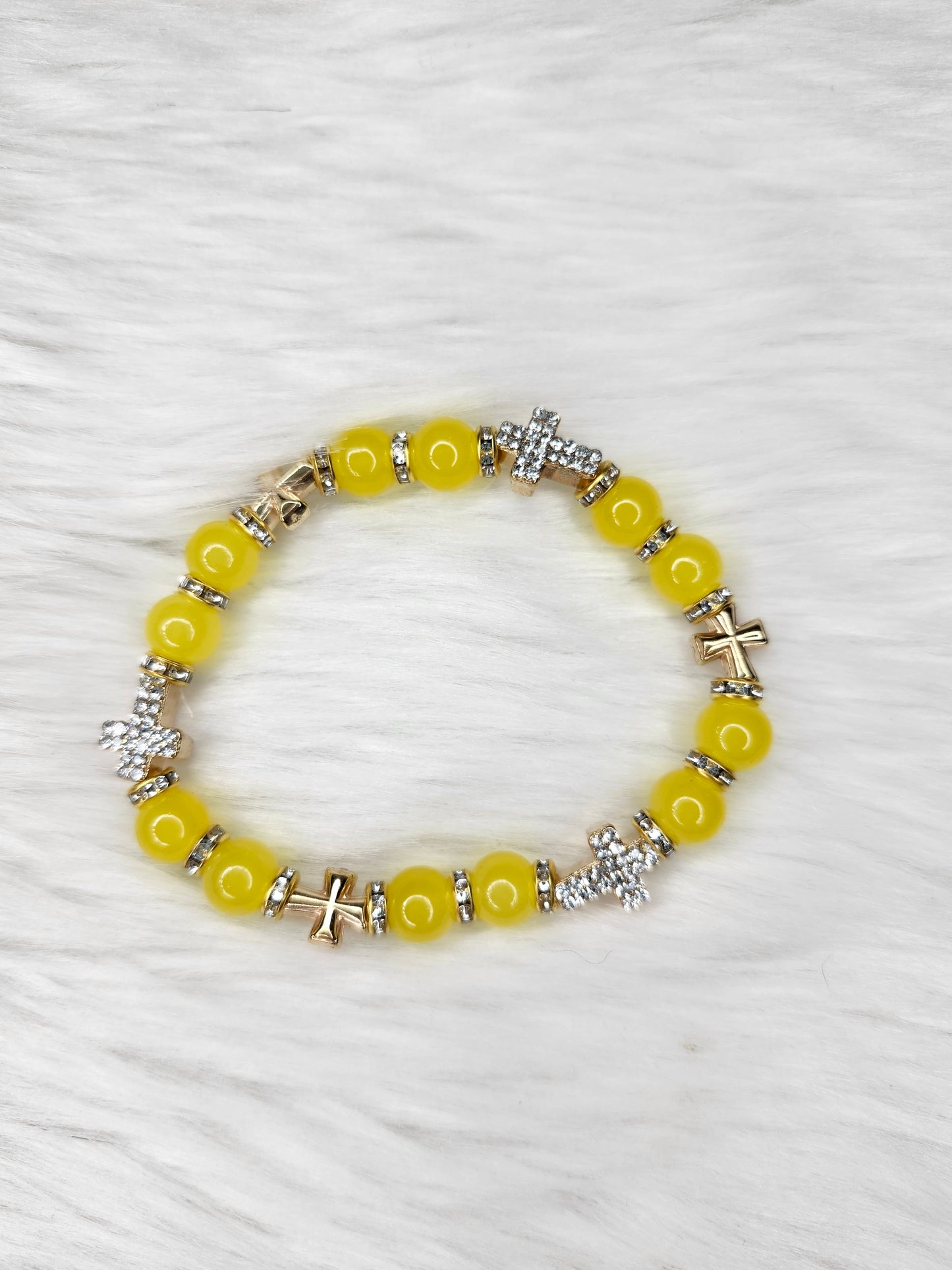 Yellow cross bracelet