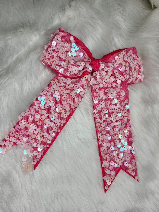 Dark pink sequence bow