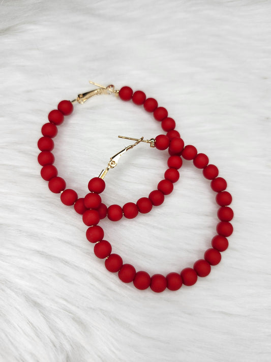 Big Red hoop earrings