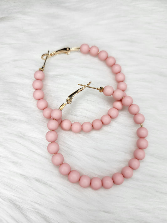 Big light pink hoop earrings