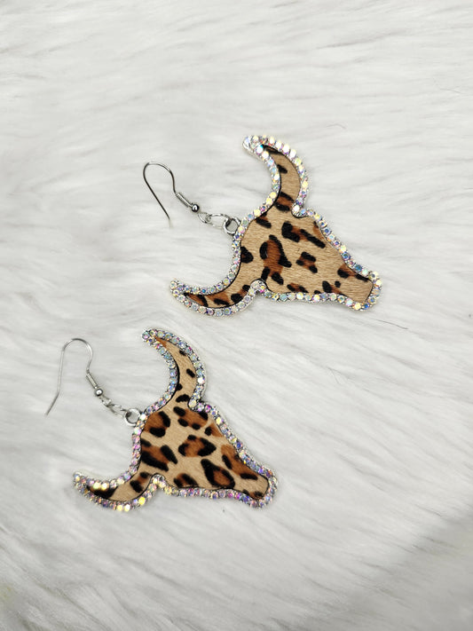 Cheetah steer earrings