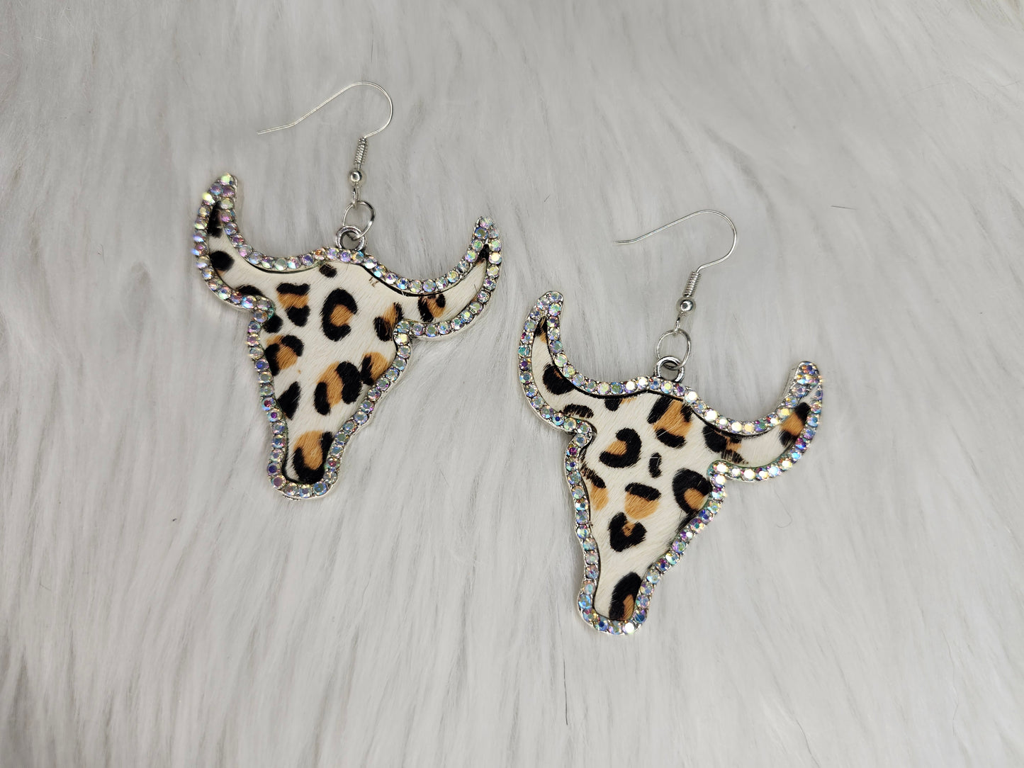 Leopard steer earrings