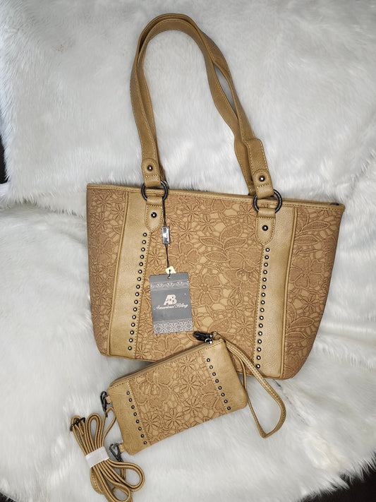 American bling bag and wallet set