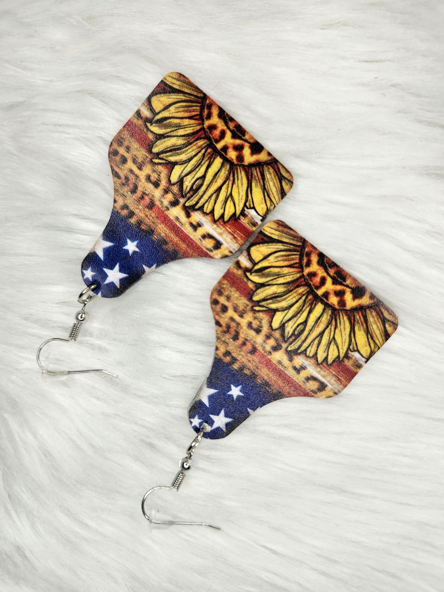 Flag sunflower earrings