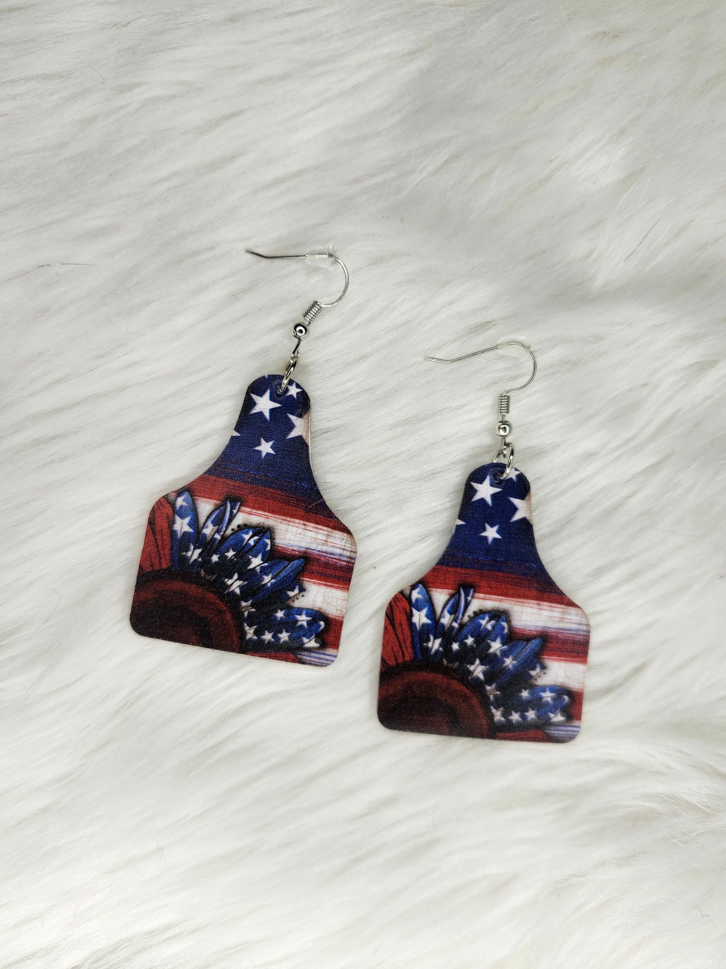 Sunflower 4th of July earrings