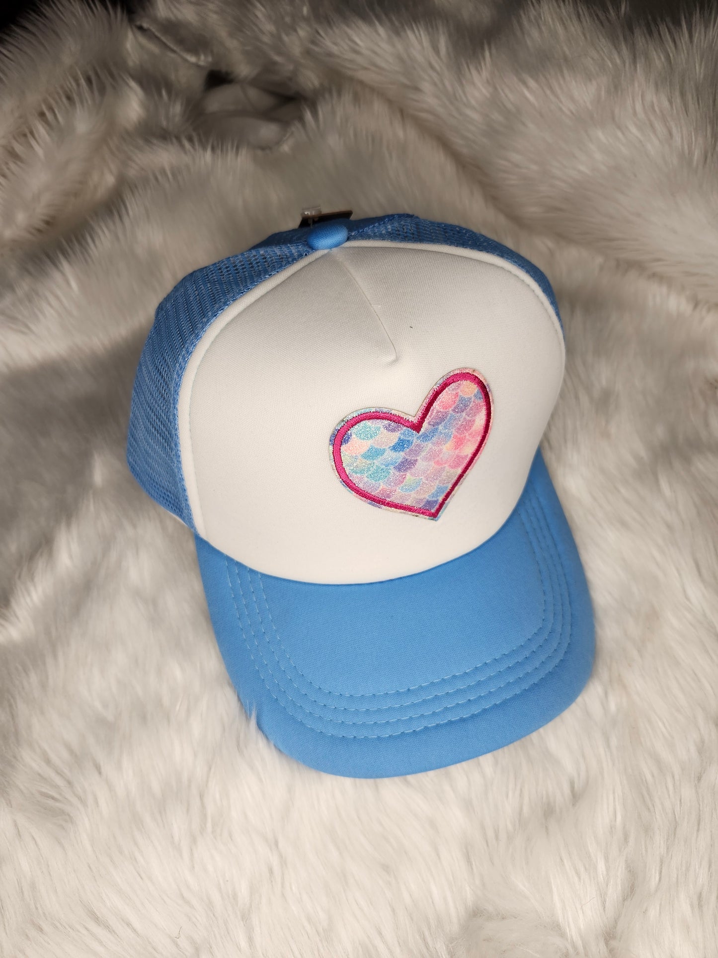 Blue heart hat