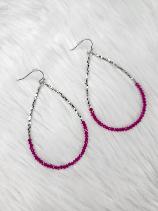 Pink silver earrings