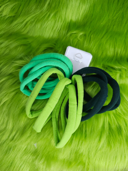 Green hair ties 12 per card