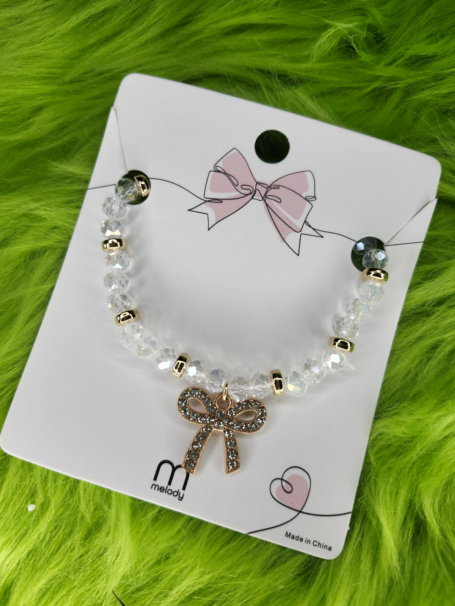 Clear bow bracelet