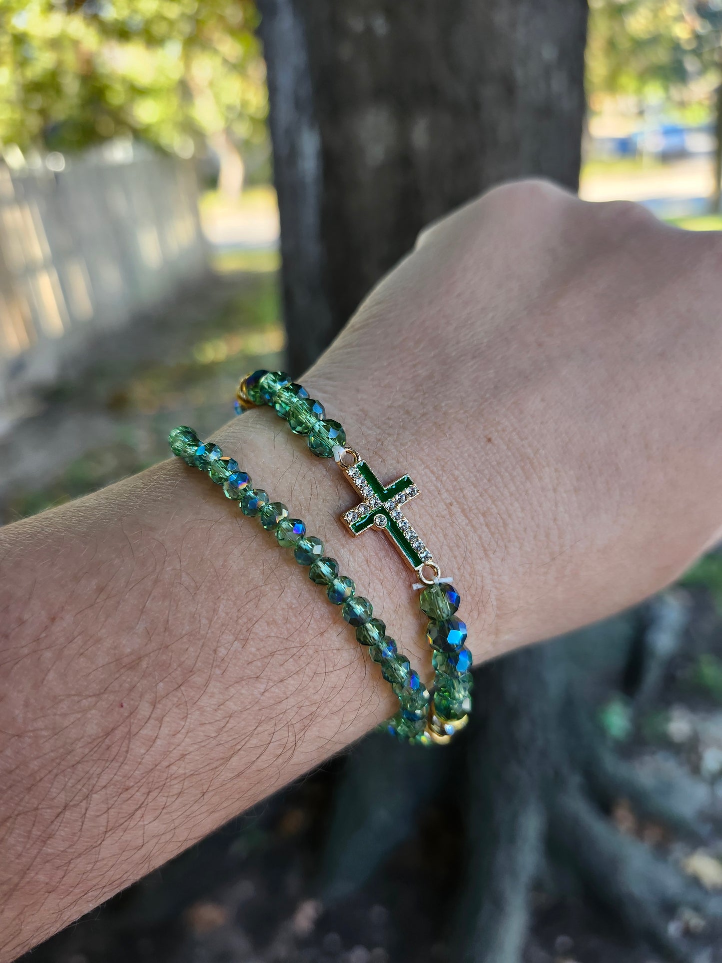 Green cross bracelets