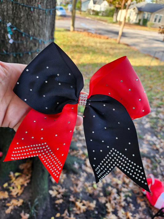 Black red cheer bow