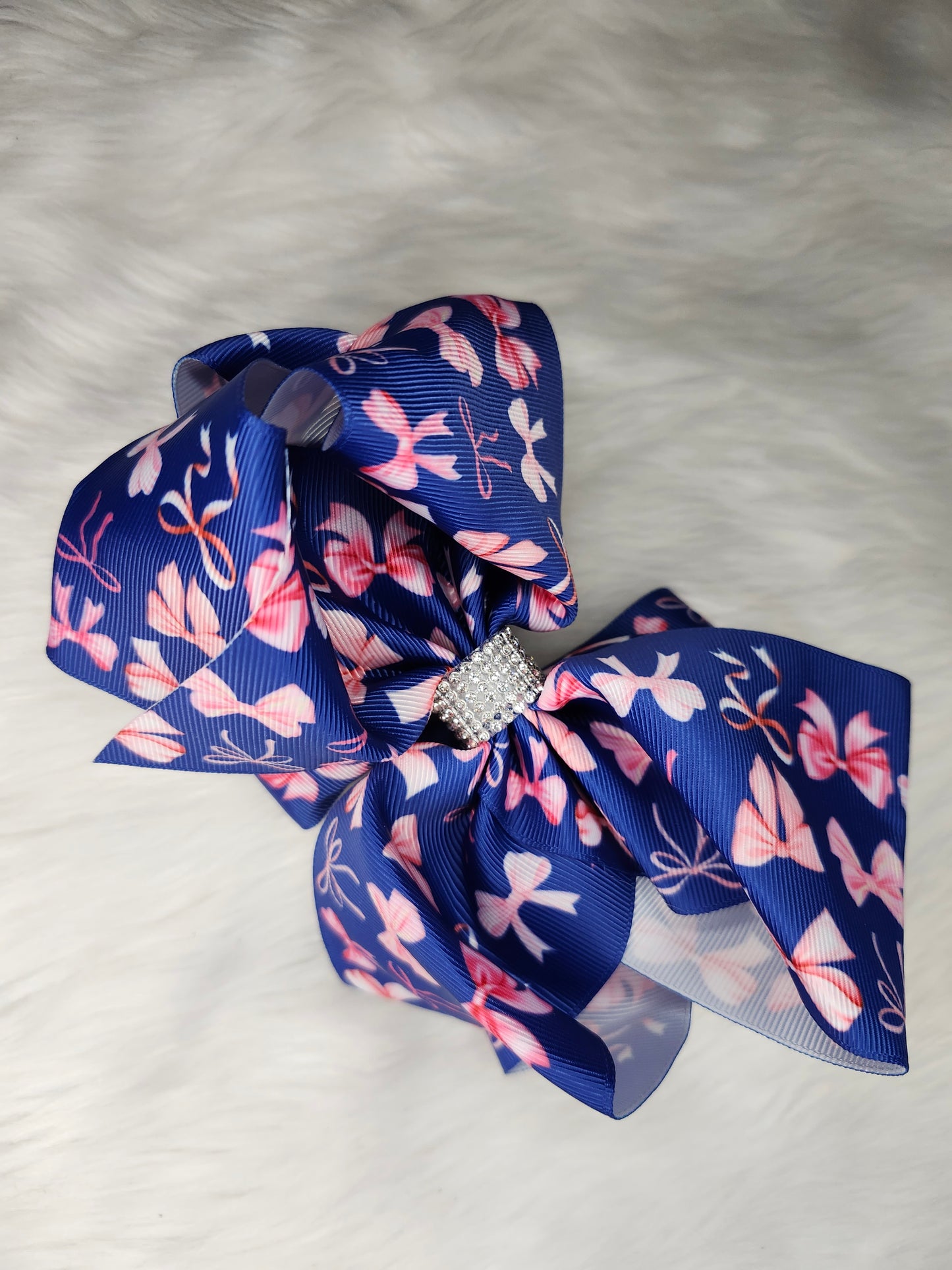 Navy pink bow