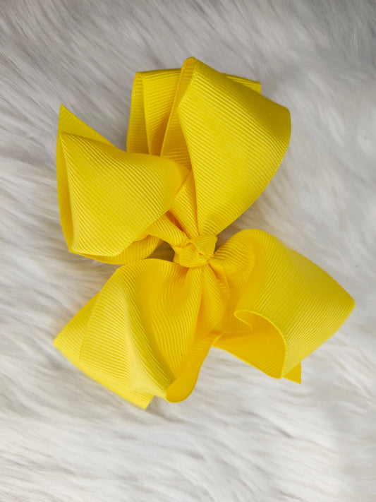 Double layer piggy bow yellow