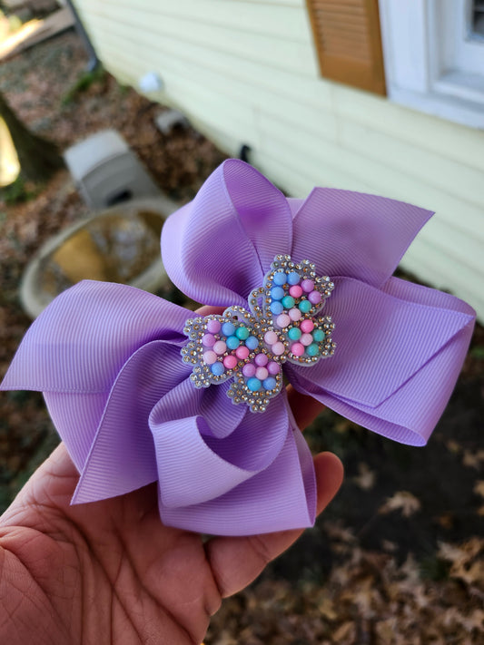 Purple butterfly bow
