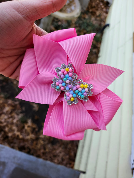 Dark pink butterfly bow
