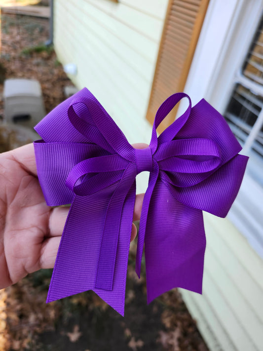 Small purple cheer bow