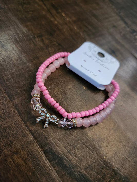 Light pink bow bracelet