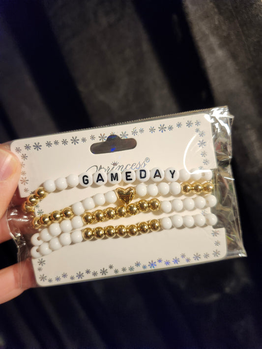White game day bracelet