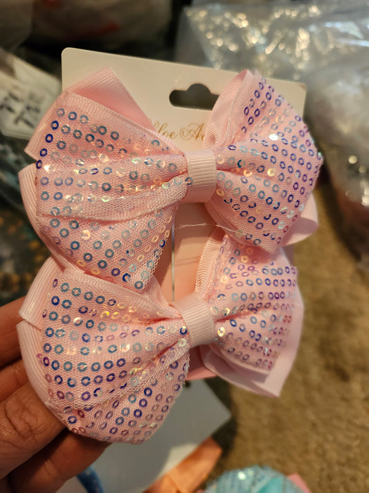 Pink bow set