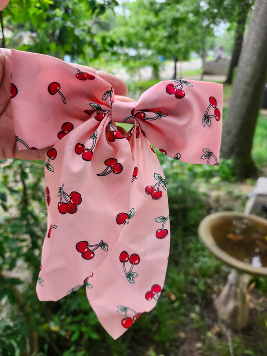 Pink cherry bow