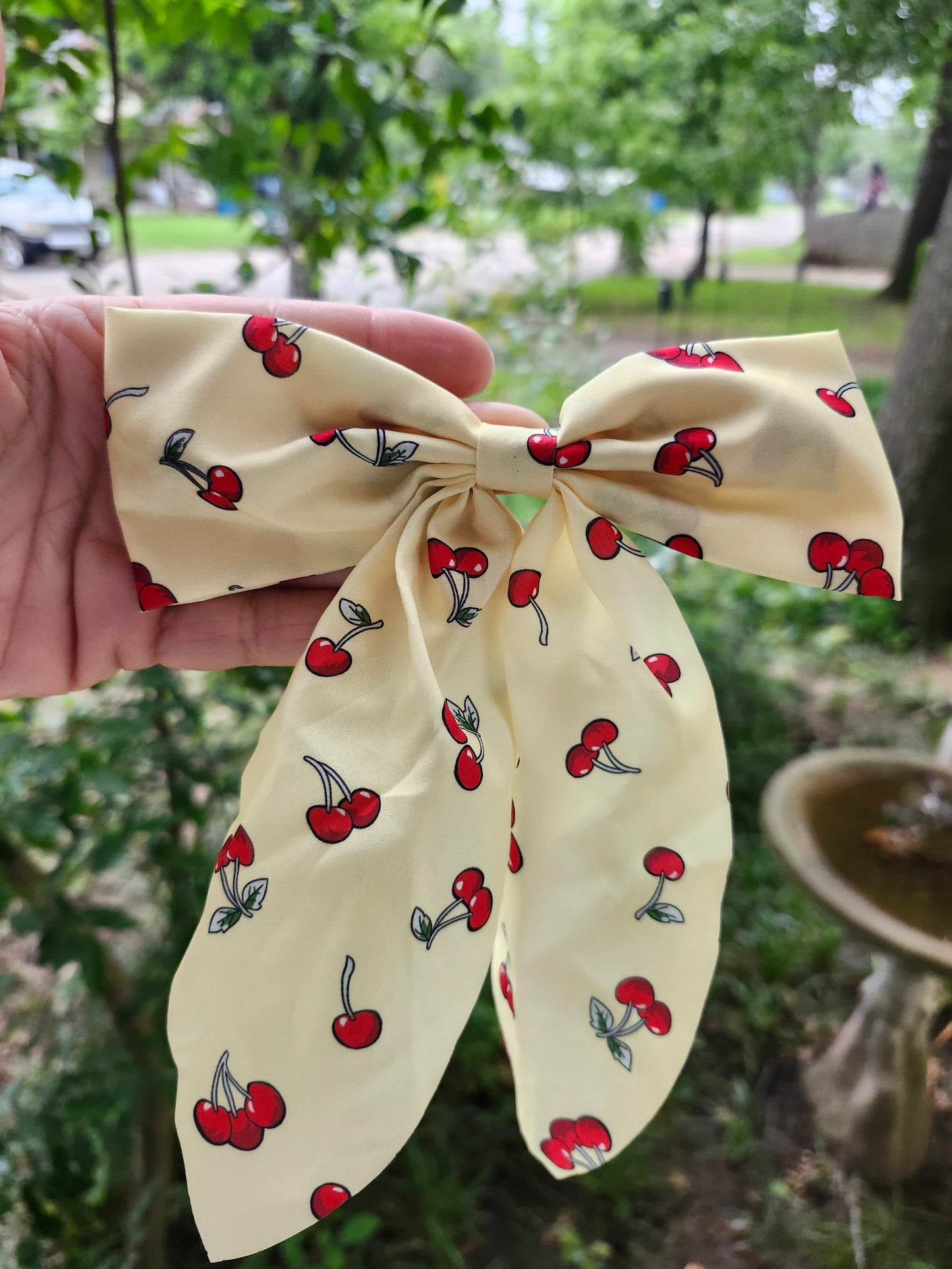 Yellow cherry bow