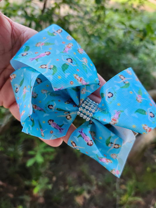 Sky blue mermaid bow