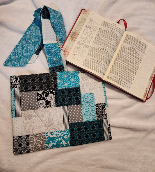 Blue squares bible bag