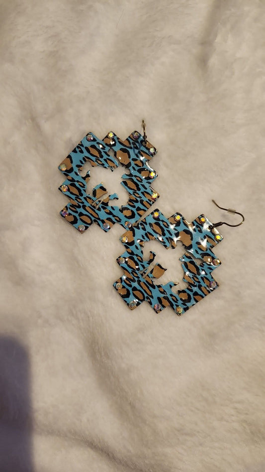 Cheetah cowboy earrings
