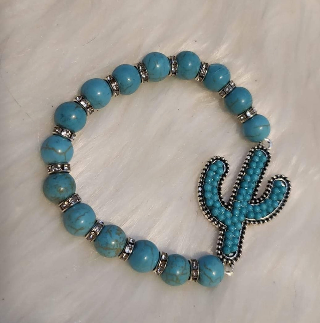 Turquoise cactus bracelet