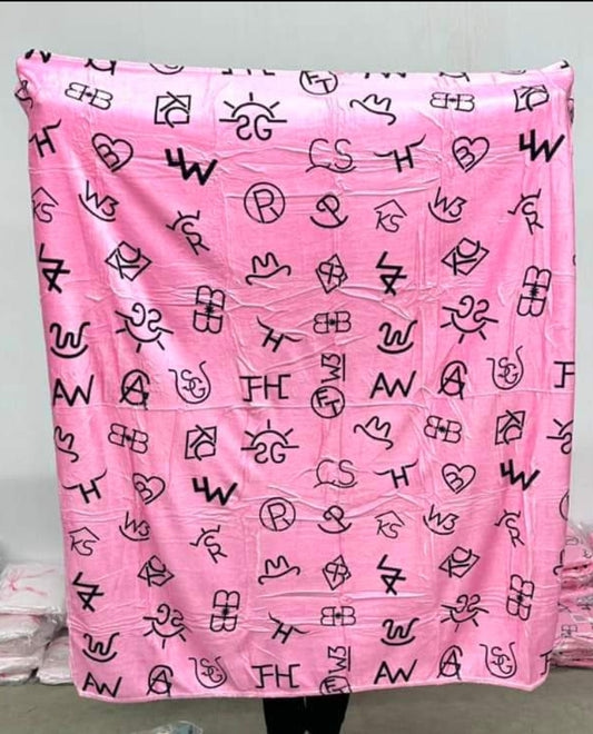 Pink brands blanket